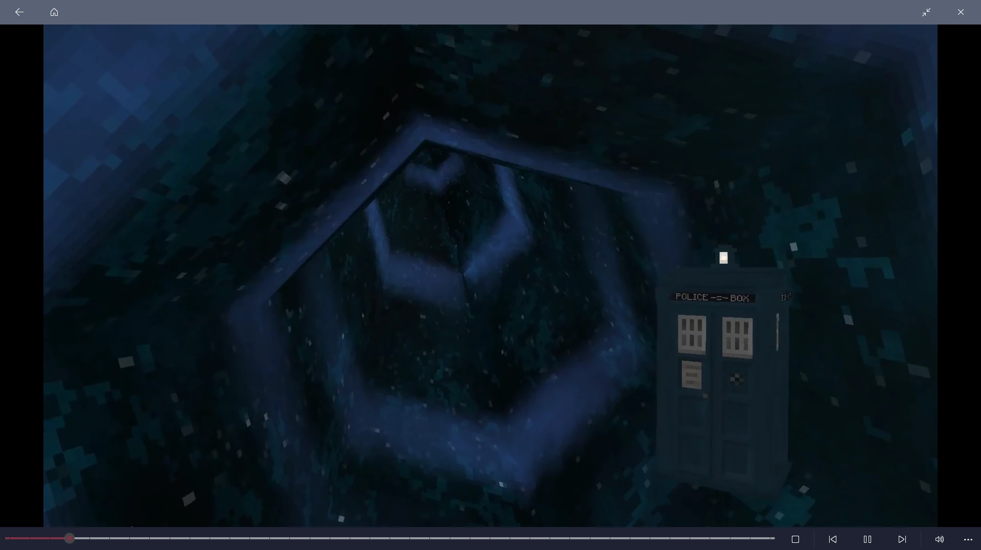 A picture of a video with the Tardis from the mod Dalek Mod on Minecraft on MediaBrowser.